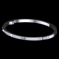 Pyramid Stud Pavé Diamond Bangle Bracelet in White Gold