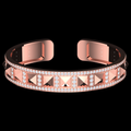 Pyramid Studded Pavé Diamond Cuff Bracelet in Rose Gold