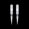 Dagger Drop Pave Diamond Hoop Earrings in White Gold