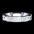 Geometric Baguette Diamond Wedding Band Ring in White Gold