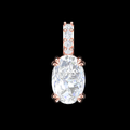 Solitaire Halo Bail Diamond Pendant in Rose Gold