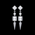 Kite Edge Chandelier Diamond Drop Earrings in White Gold