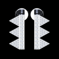 Triple Arrow Pave Diamond Stud Earrings in White Gold