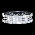 Multi-Cut Princess & Baguette Diamond Wedding Band Ring in White Gold