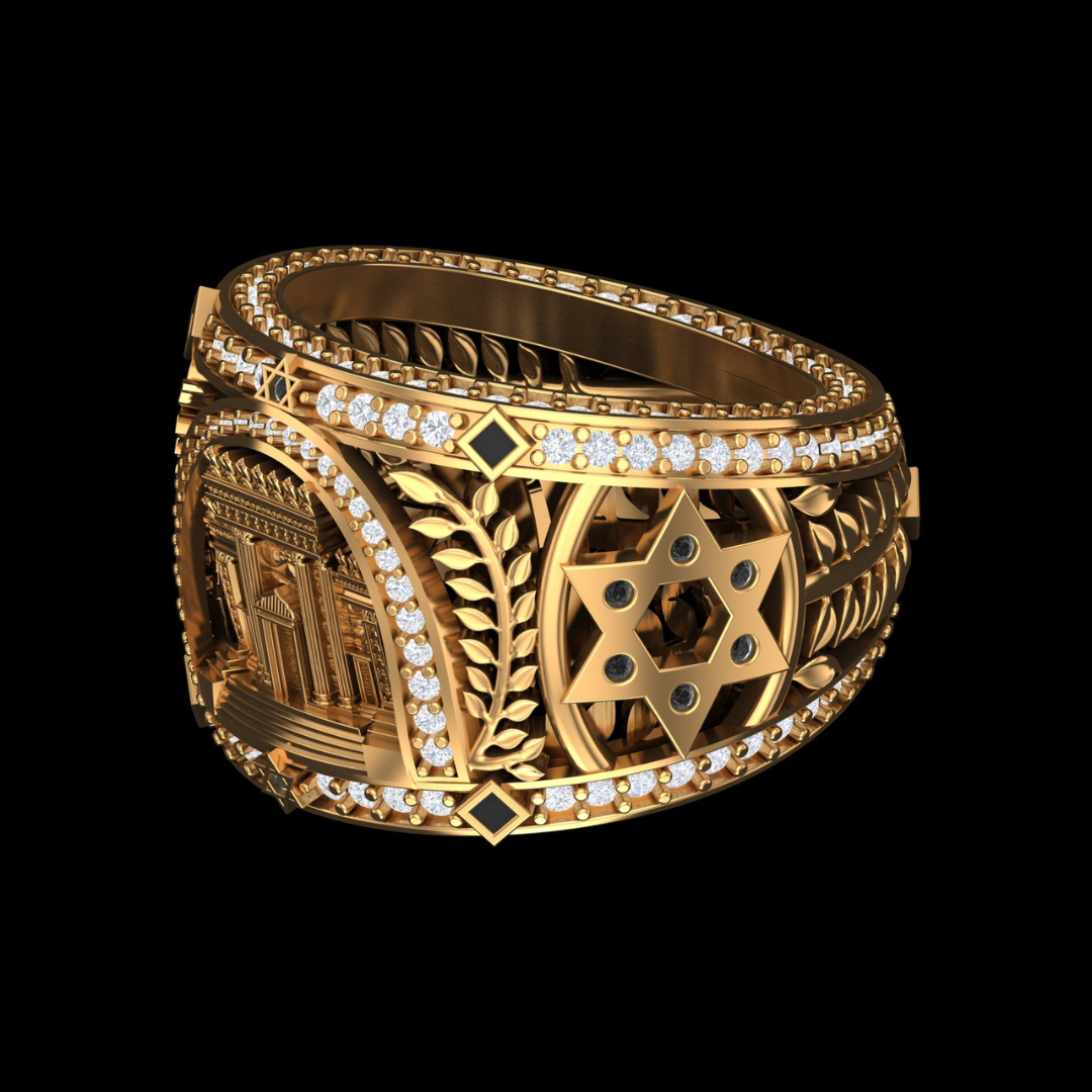 Grand Temple Arch Star Diamond Statement Ring in Gold