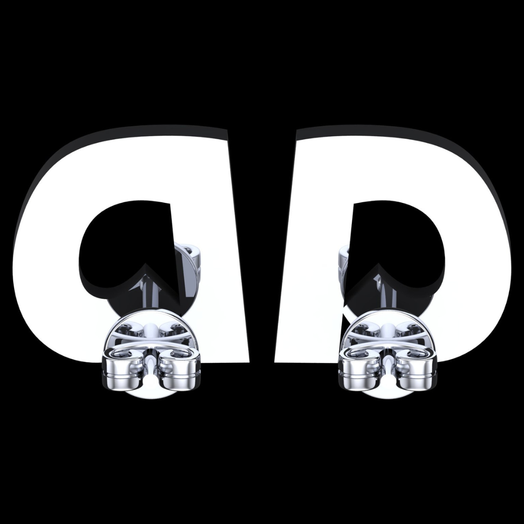 Bold Pave Round & Baguette Diamond Cluster Stud Earrings in White Gold
