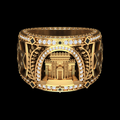 Grand Temple Arch Star Diamond Statement Ring in Gold