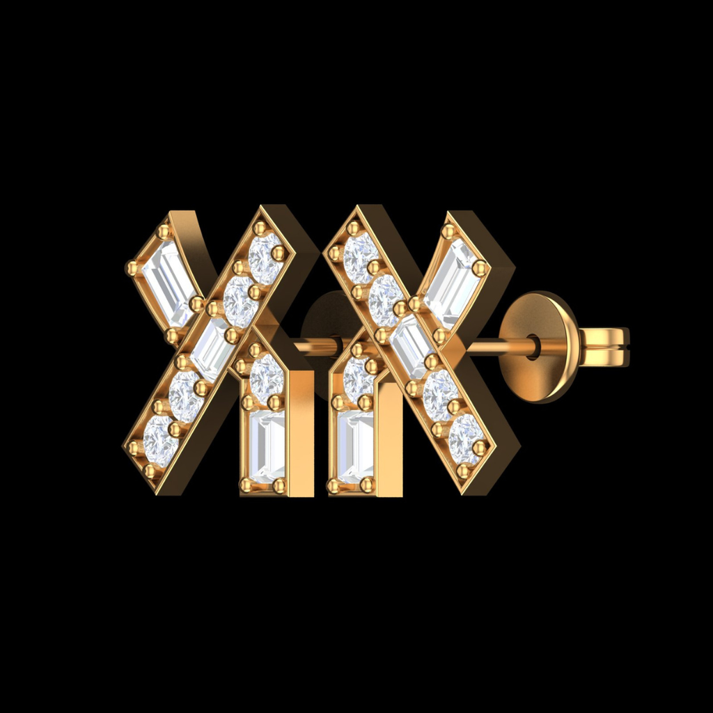 Infinity Cross Diamond Earrings