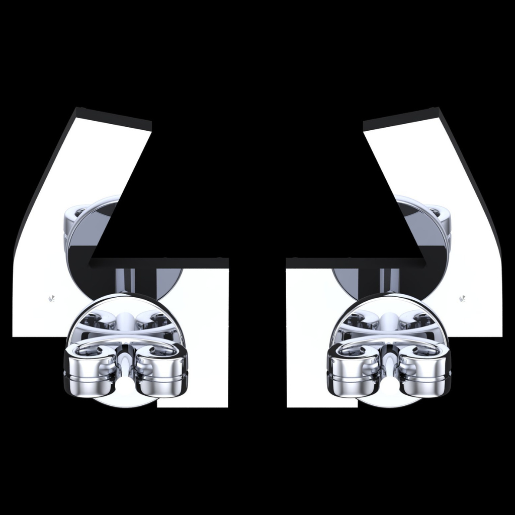 Asymmetric Angle Baguette & Round Diamond Stud Earrings in White Gold