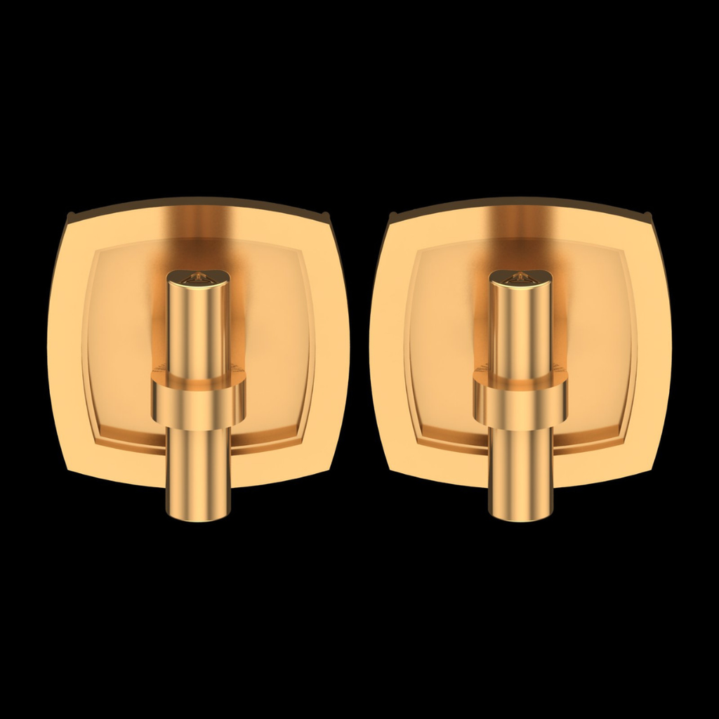 Faceted Cushion Pavé Diamond Border Cufflinks in Gold