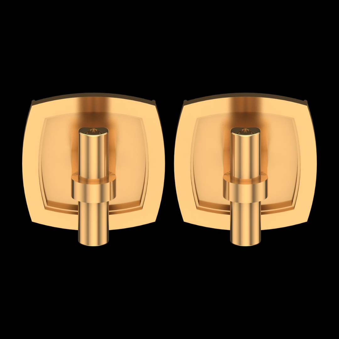 Faceted Cushion Pavé Diamond Border Cufflinks in Gold