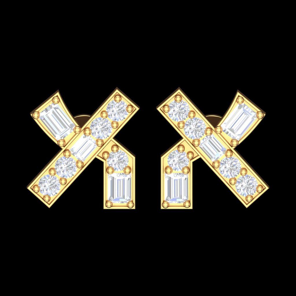 Infinity Cross Diamond Earrings