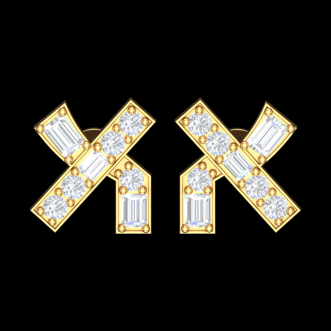 Infinity Cross Diamond Earrings