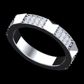 Pyramid Edge Pavé Diamond Eternity Band Ring in White Gold
