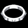 Pyramid Stud Spike Band Ring in White Gold