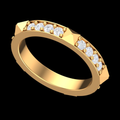 Pyramid Edge Pavé Diamond Band Ring in Gold