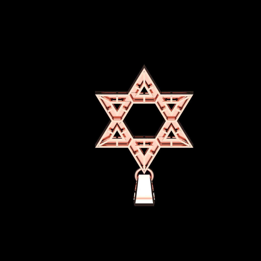 Six-Point Star Pavé Diamond Pendant in Rose Gold