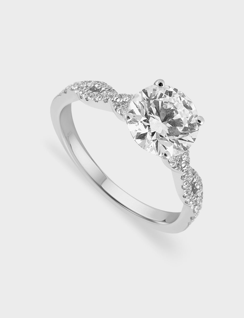 Round Wave Diamond Ring