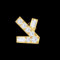 Angular Edge Pavé & Baguette Diamond Stud Earrings in Gold