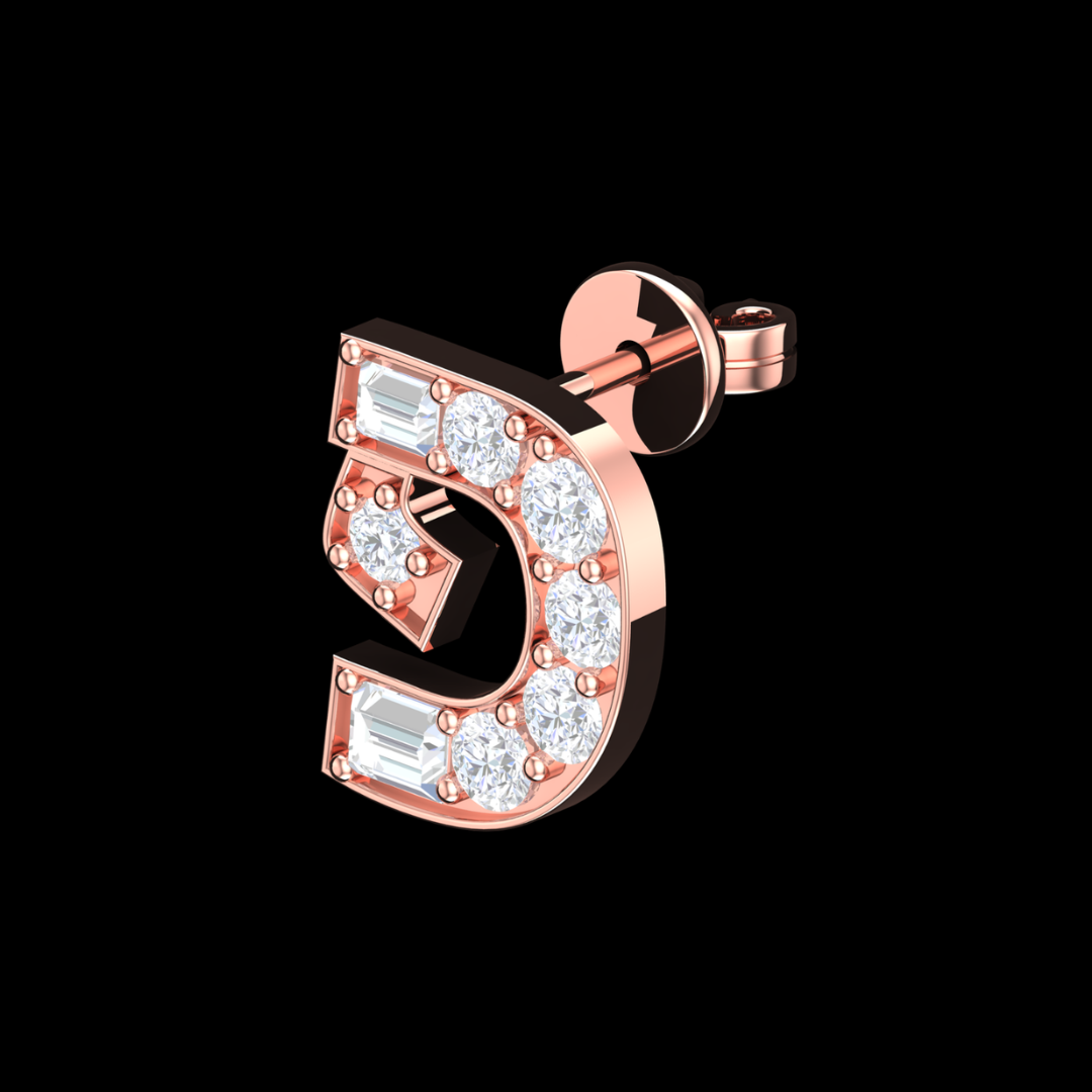 Spiral Pavé Round & Baguette Diamond Stud Earrings in White Gold