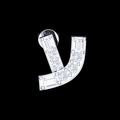Curved Arc Baguette & Round Diamond Stud Earrings in White Gold
