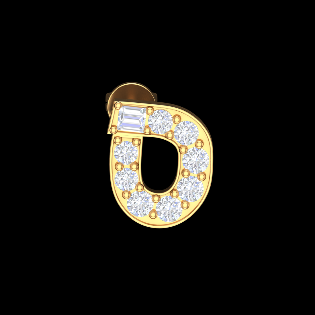 Kodesh Aurelia Pavé Diamond Open Circle Stud Earrings is Gold