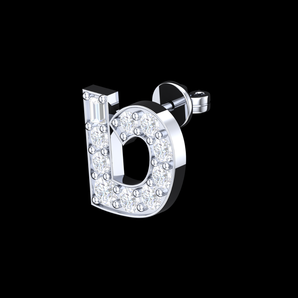 Bold Pave Round & Baguette Diamond Cluster Stud Earrings in White Gold