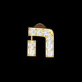 Grand Arch Round & Baguette Diamond Stud Earrings in Gold