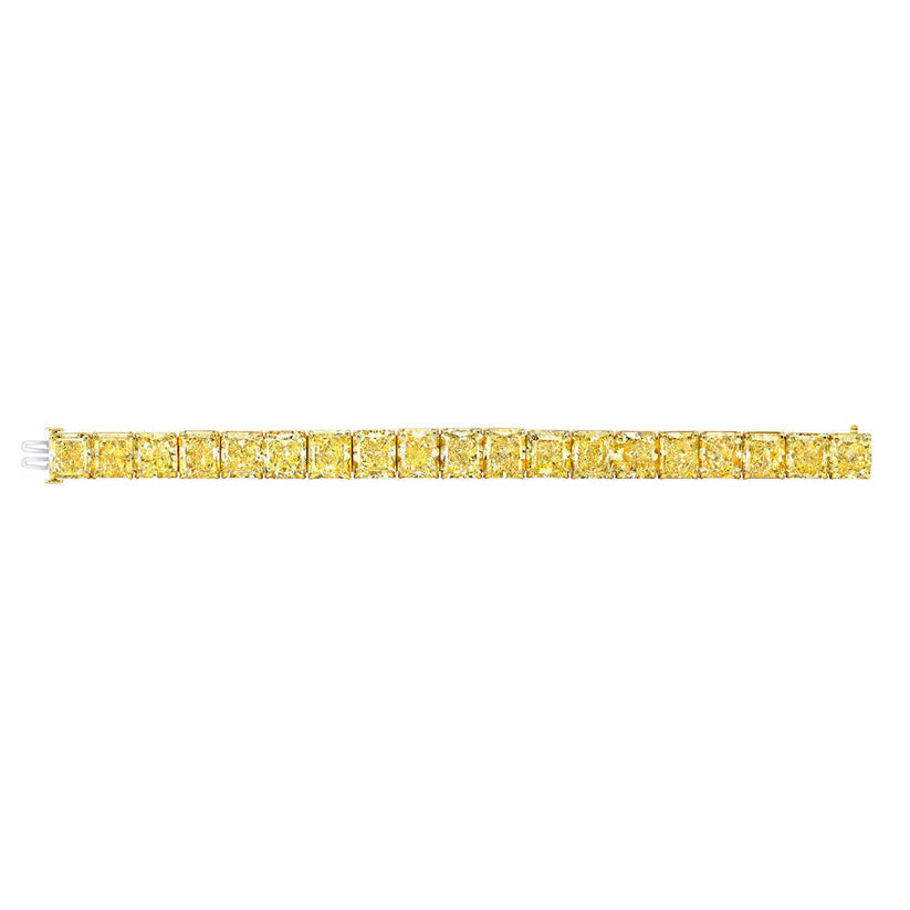 Fancy Intense Yellow Radiant Cut Diamond Bracelet