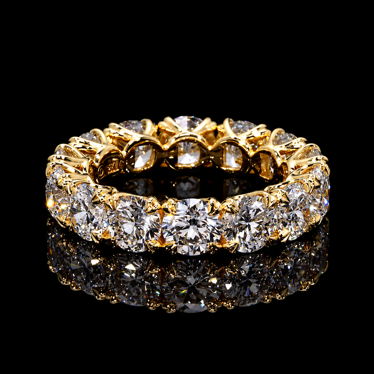 Dan Mor Double Prong Eternity Band | Round Brilliant Diamond Eternity Ring