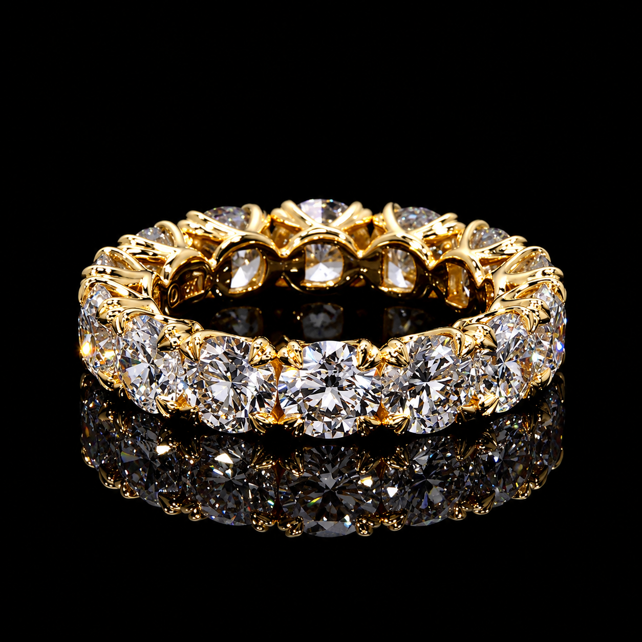 Dan Mor Double Prong Eternity Band | Round Brilliant Diamond Eternity Ring