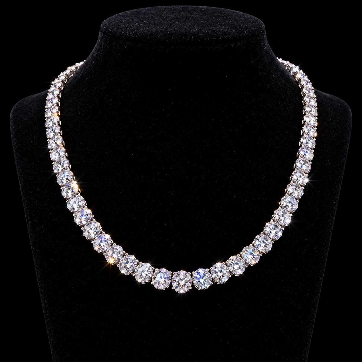 Graduated Diamond Tennis Necklace
