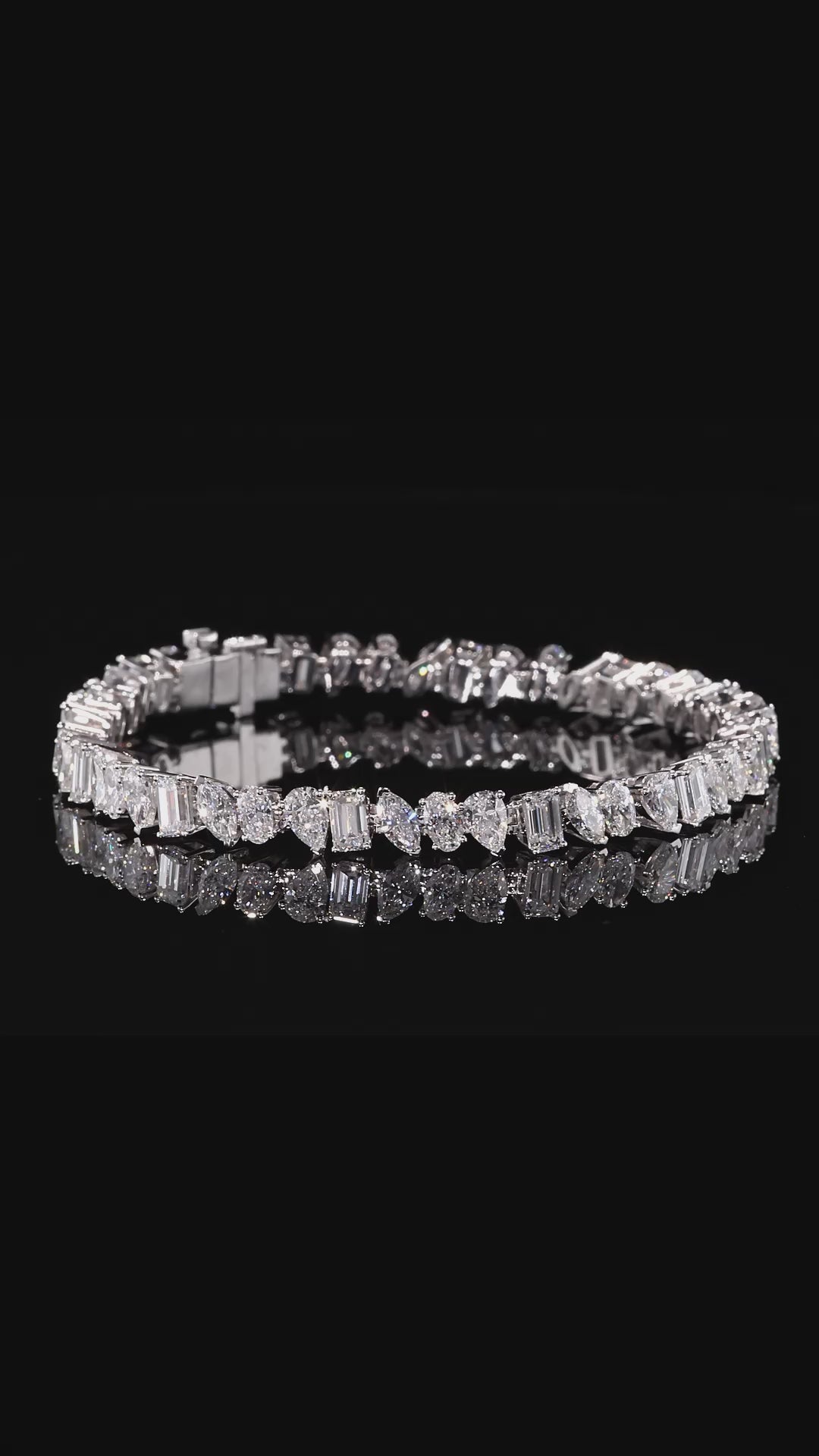 Mixed Cut Diamond Tennis Bracelet