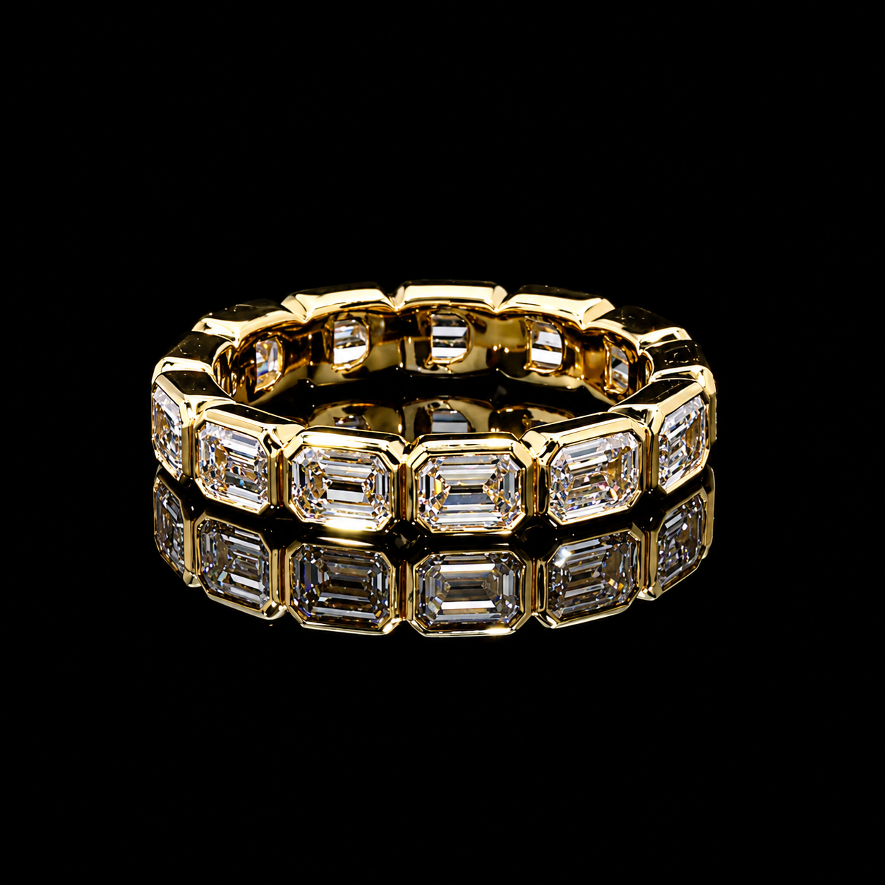 Dan Mor Bezel Set Emerald Eternity Band