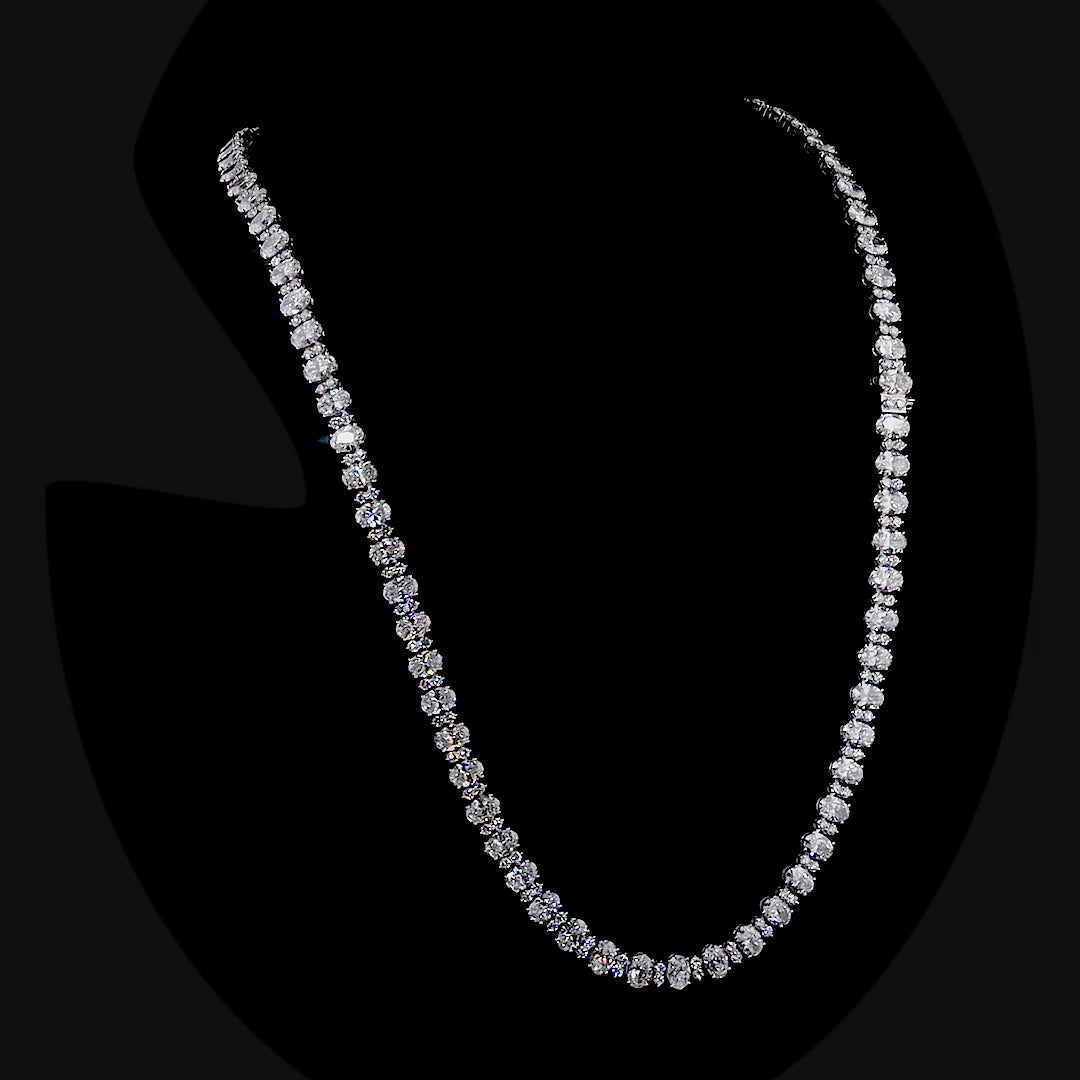 Oval Diamond Riviera Tennis Necklace