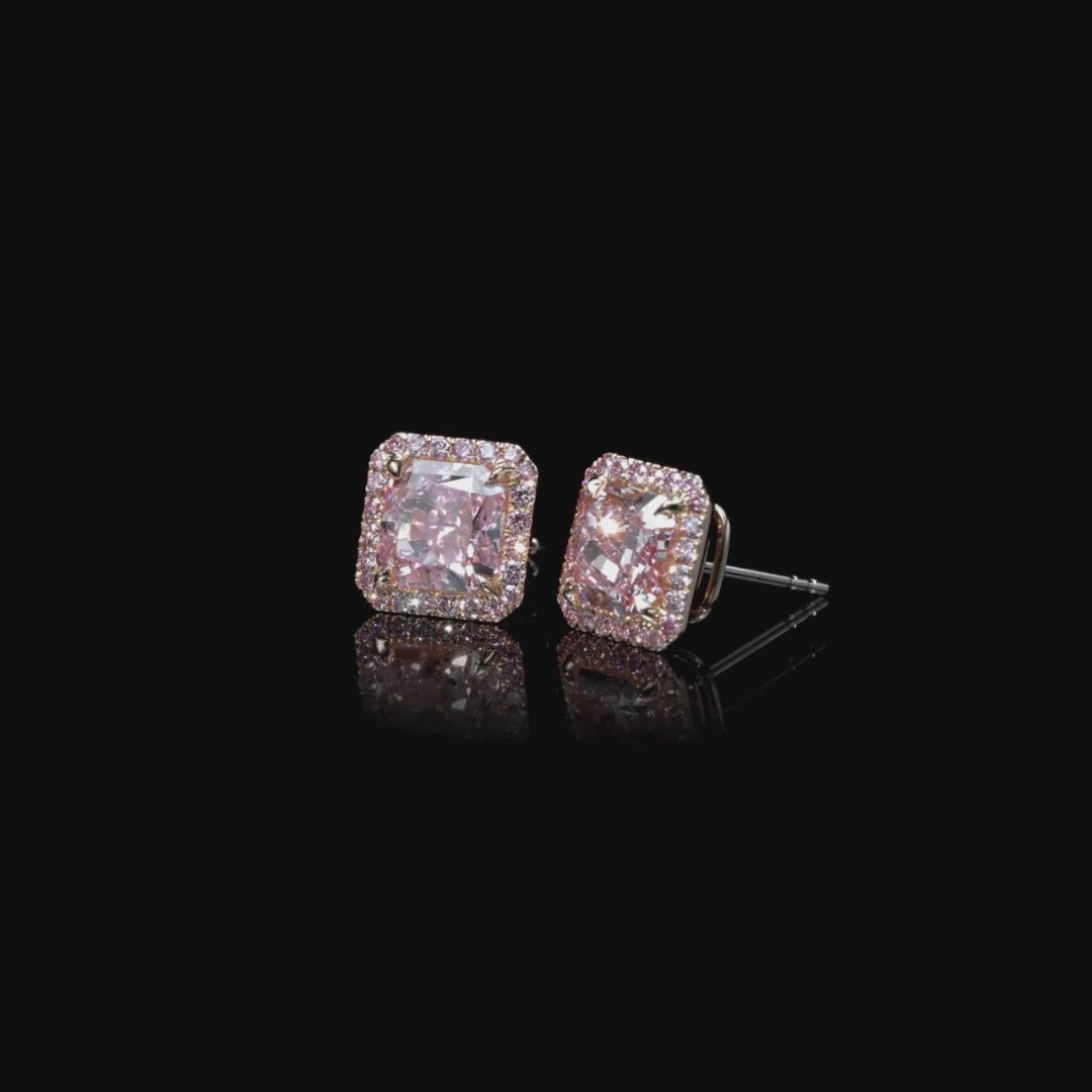 FANCY INTENSE PURPLISH-PINK RADIATING EARRING