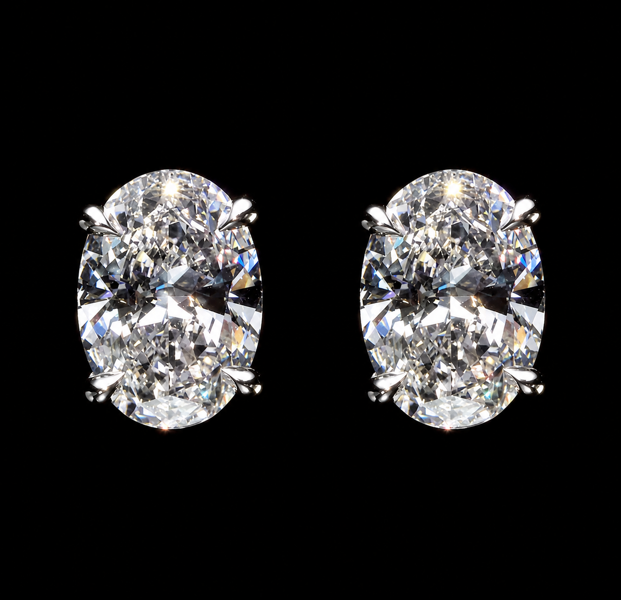 4.16 CT oval diamond stud earrings by Dan Mor Diamonds