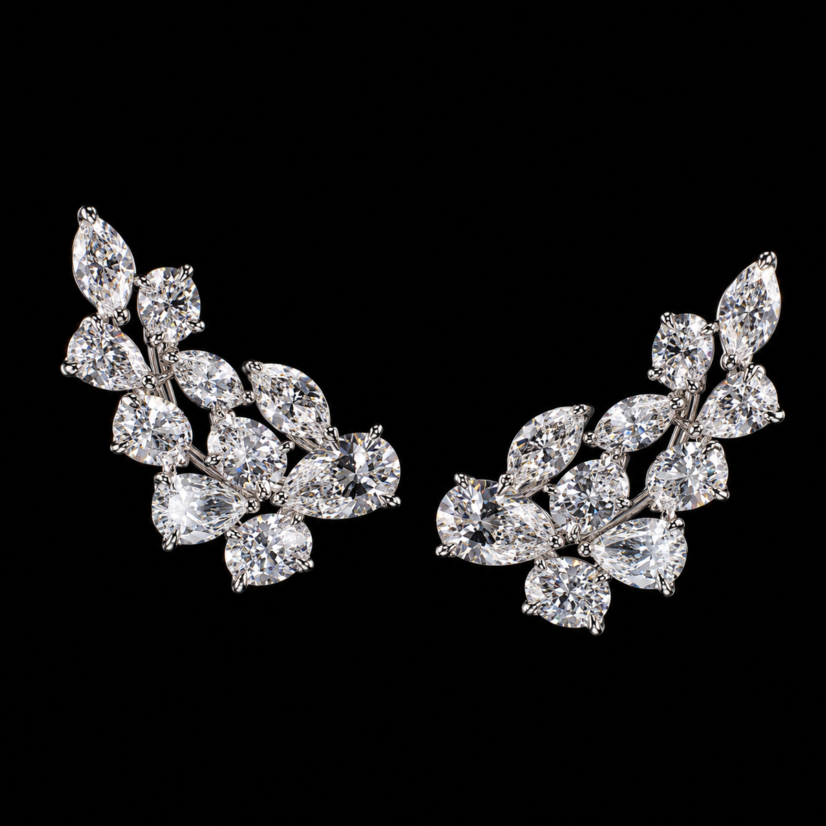 5.19 CT pear oval and marquise diamond earrings by Dan Mor Diamonds