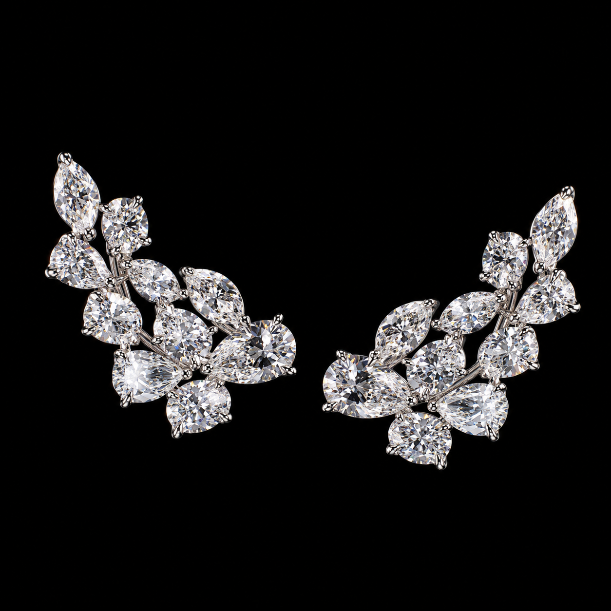 5.19 CT pear oval and marquise diamond earrings by Dan Mor Diamonds