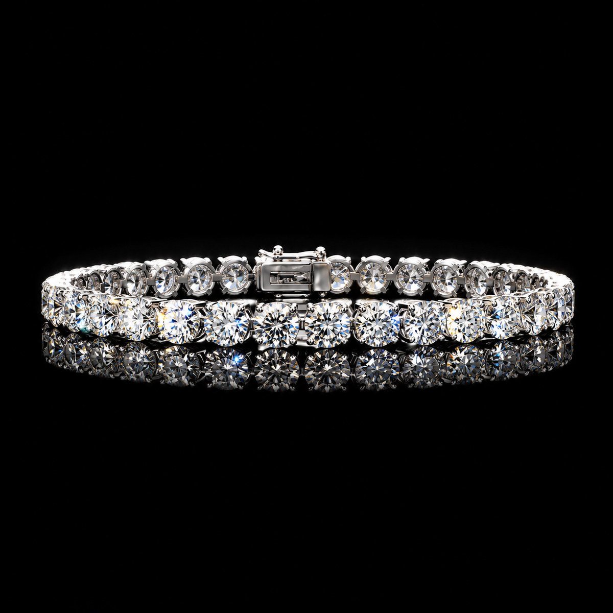 9.75 CT brilliant cut diamond tennis bracelet with 39 F-G color diamonds by Dan Mor Diamonds