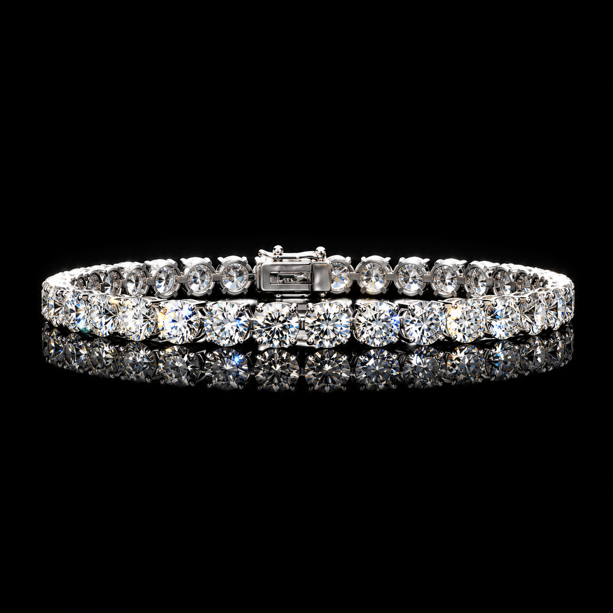 9.75 CT brilliant cut diamond tennis bracelet with 39 F-G color diamonds by Dan Mor Diamonds