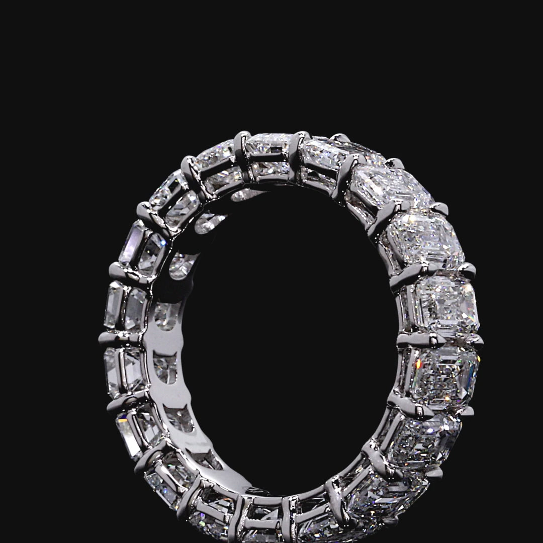 LARGE EMERALD LAB DIAMOND ETERNITY BAND