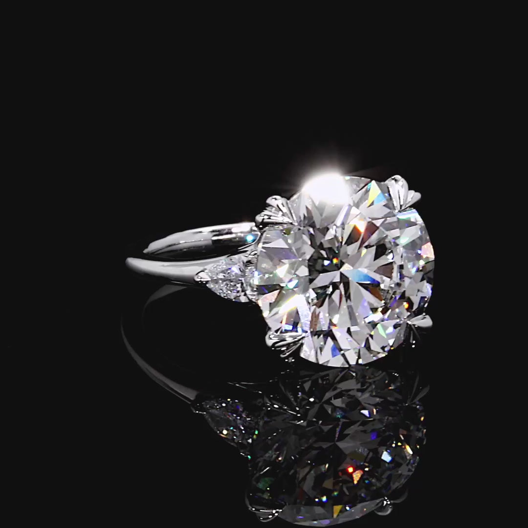 ROUND THREE STONE LAB DIAMOND RING