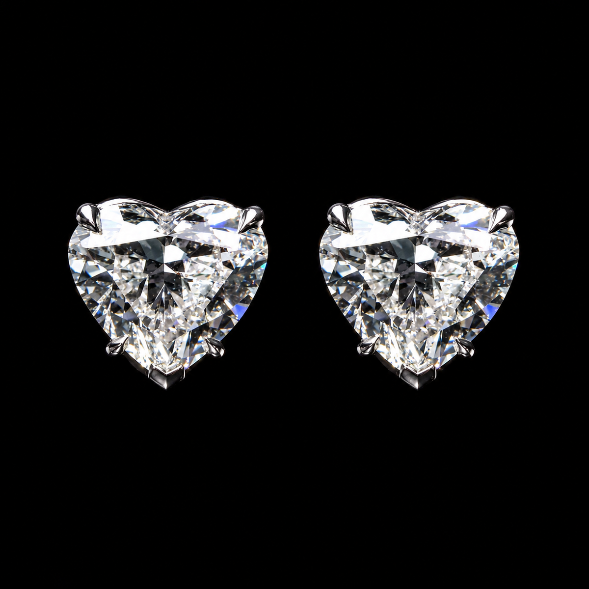 4.03 CT heart shape diamond stud earrings by Dan Mor Diamonds