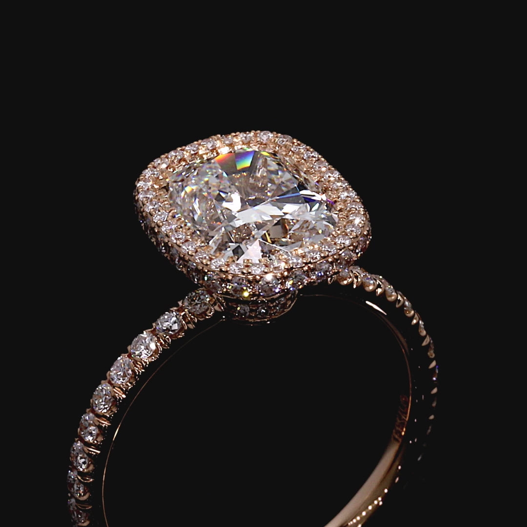 CUSHION LAB DIAMOND RING