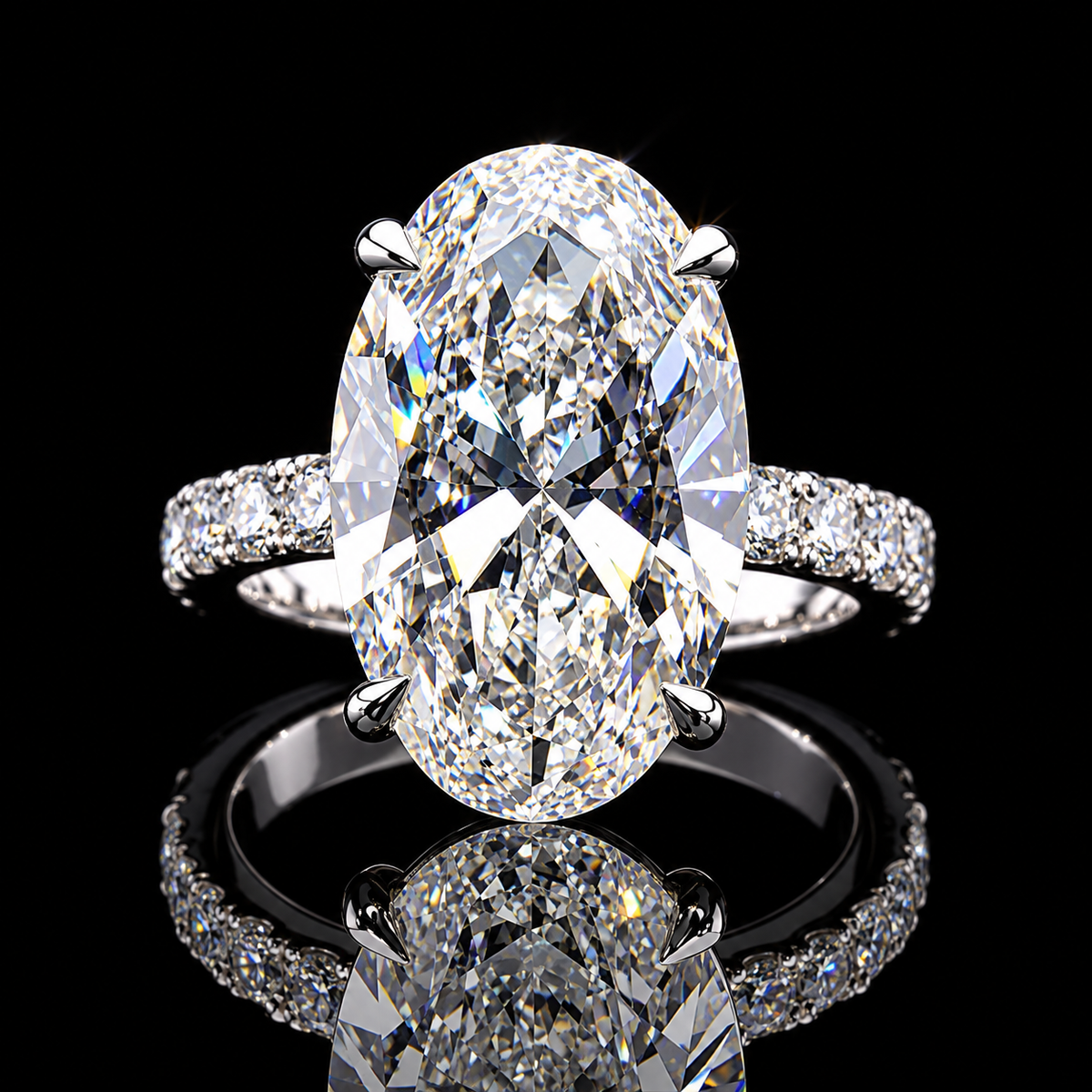 Oval Diamond Pave Engagement Ring Dan Mor Diamonds