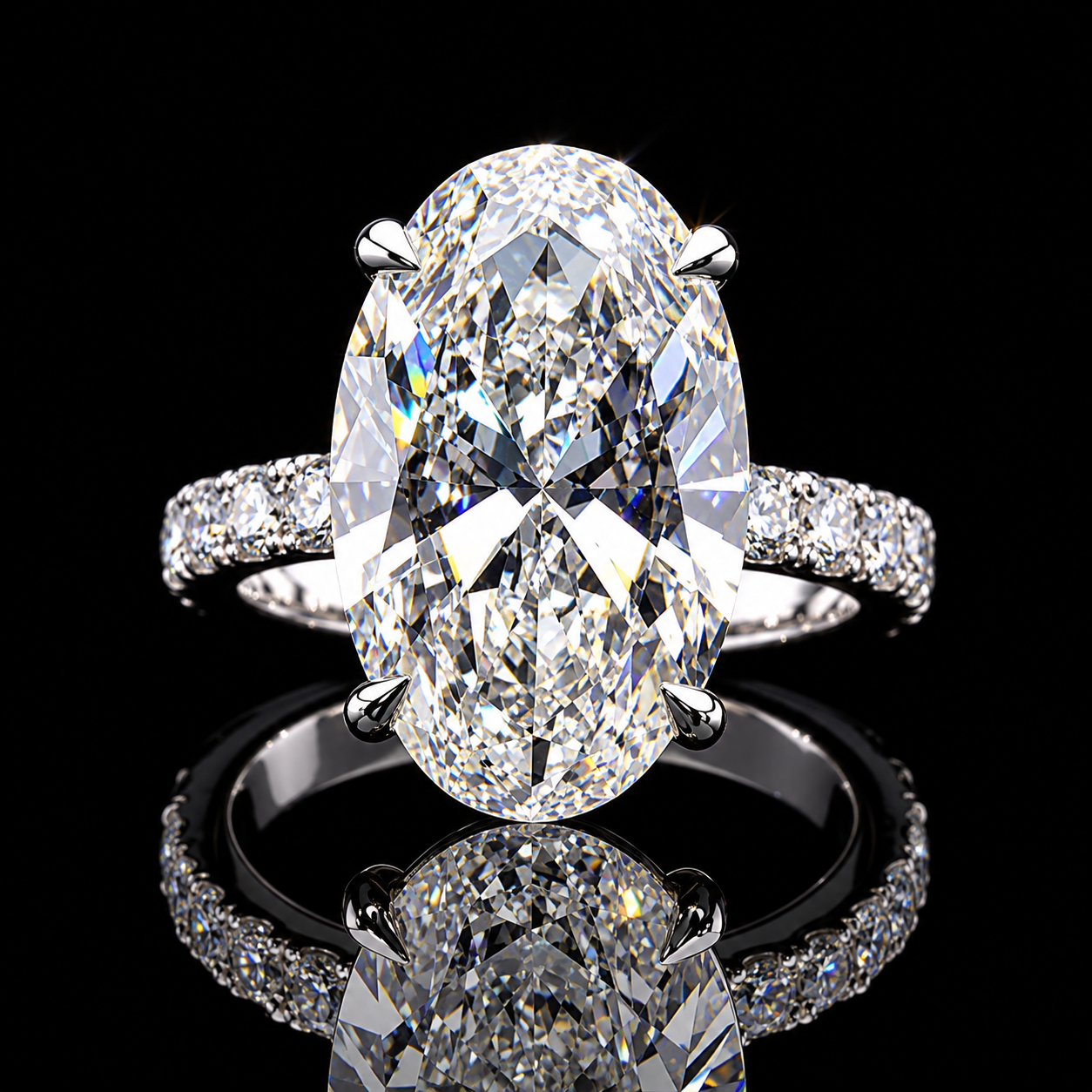 Oval Diamond Pave Engagement Ring Dan Mor Diamonds