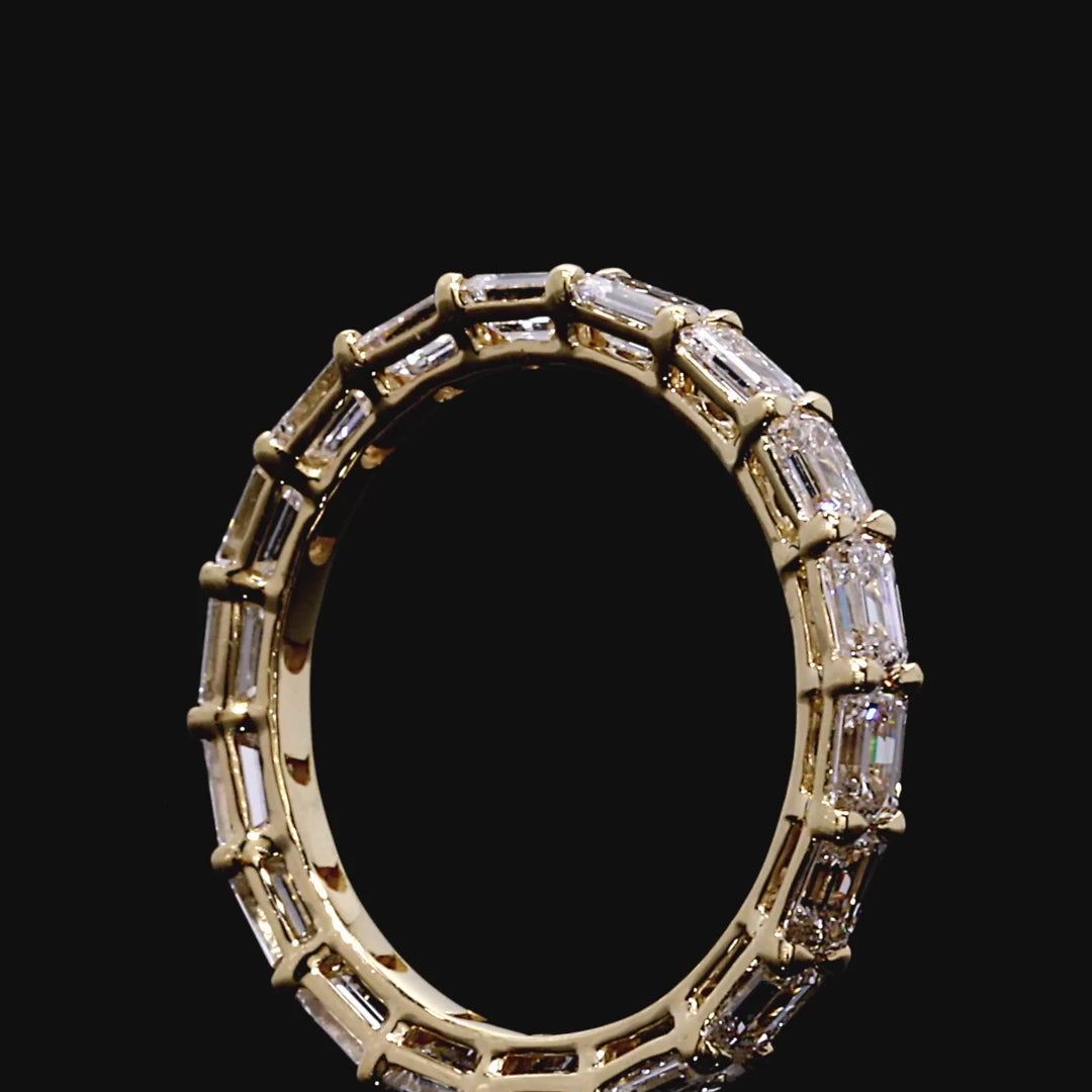 Olivia East-West Emerald Diamond Eternity Band