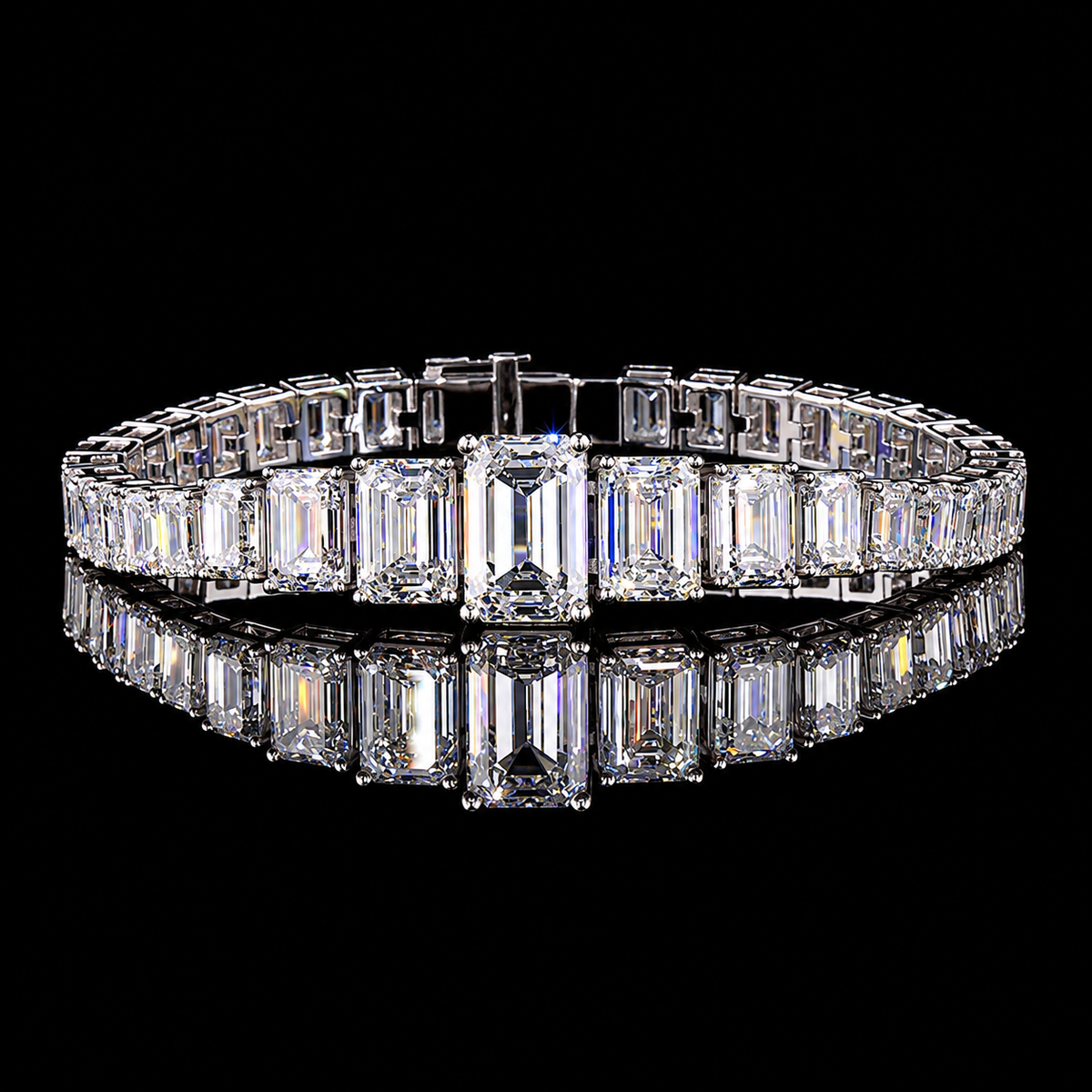 Emerald Cut Diamond Tennis Bracelet