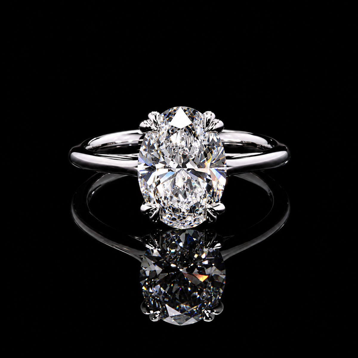 Oval Solitaire Diamond Ring